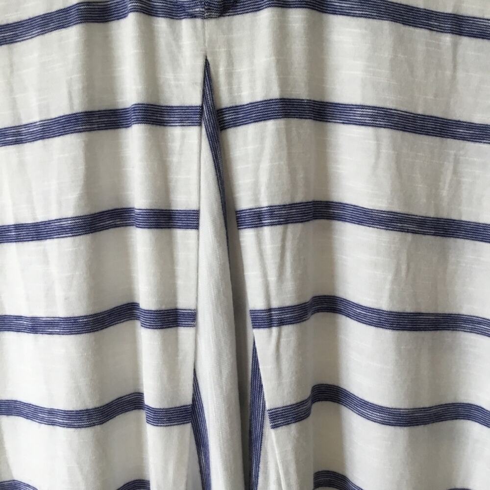 Chico's White and Blue Striped Crisscross Back Hi/Lo Tunic - Picture 16 of 16